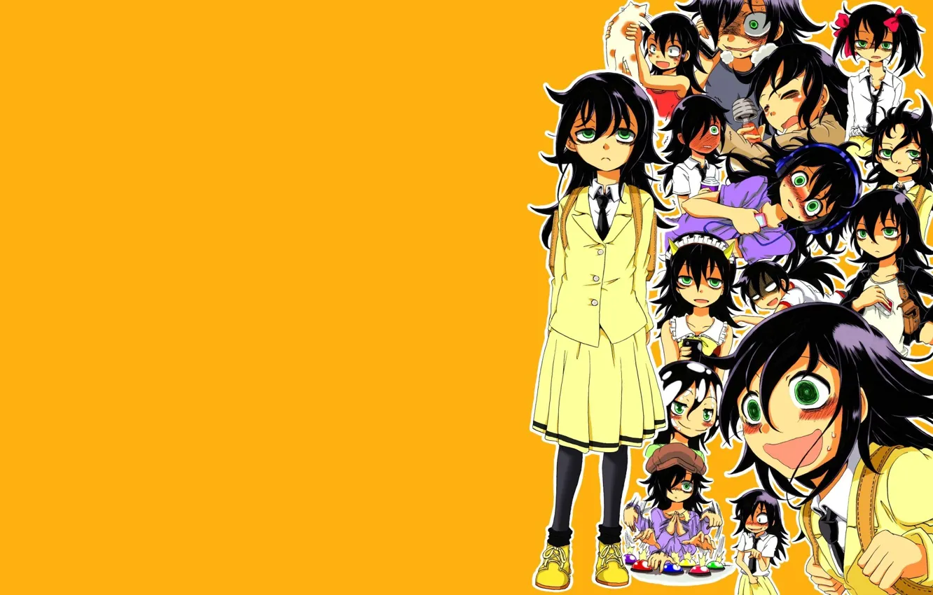 Photo wallpaper girl, orange, Tomoko, Kuroki, They will meet the ga mote kris no of Spot Kangaete …