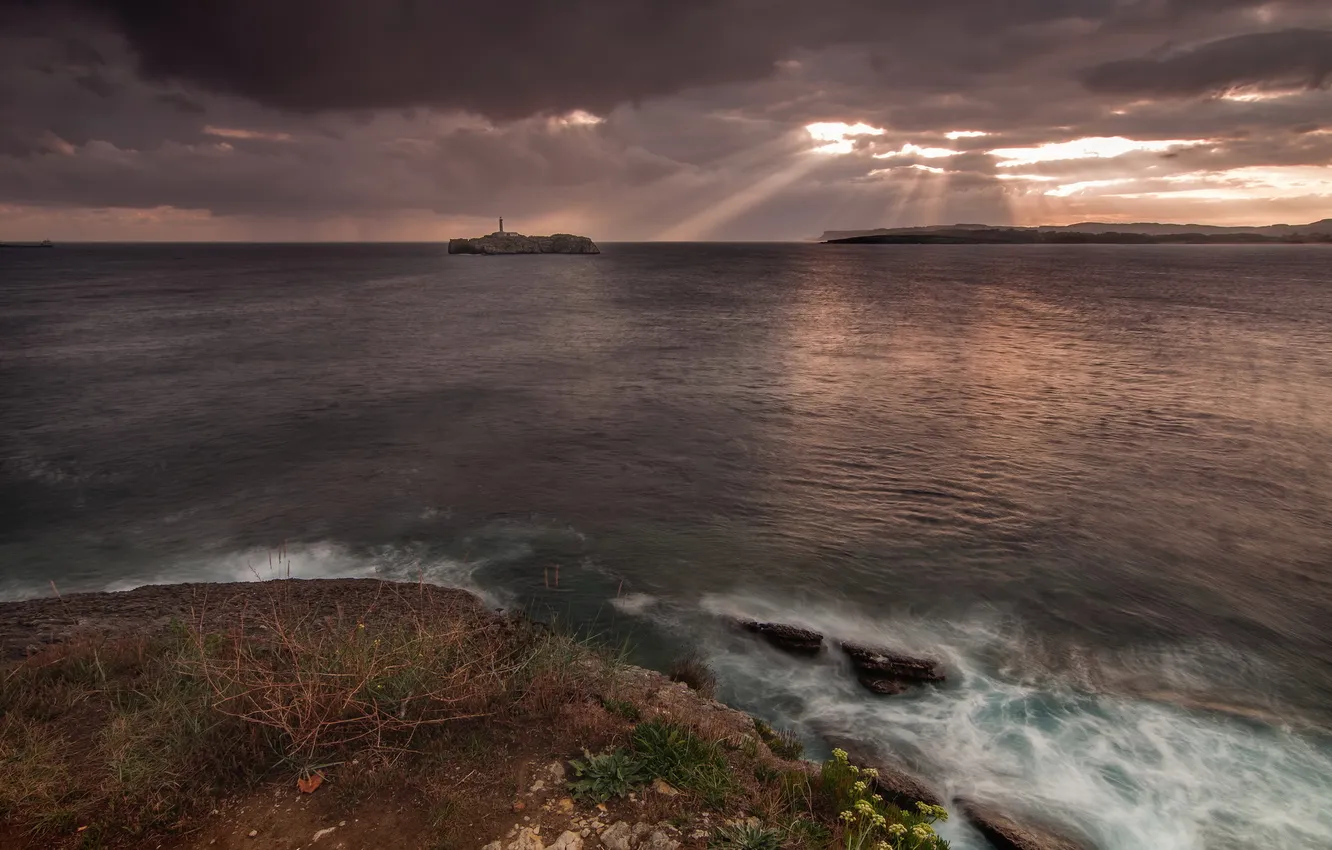 Photo wallpaper sea, landscape, lighthouse