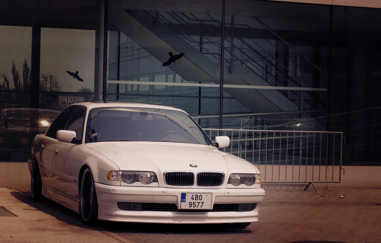 Photo wallpaper White, BMW, Boomer, BMW, White, E38, bimmer, 740i