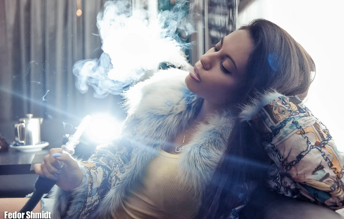Photo wallpaper girl, smoke, brunette, photographer, Phaedrus Schmidt, stakes