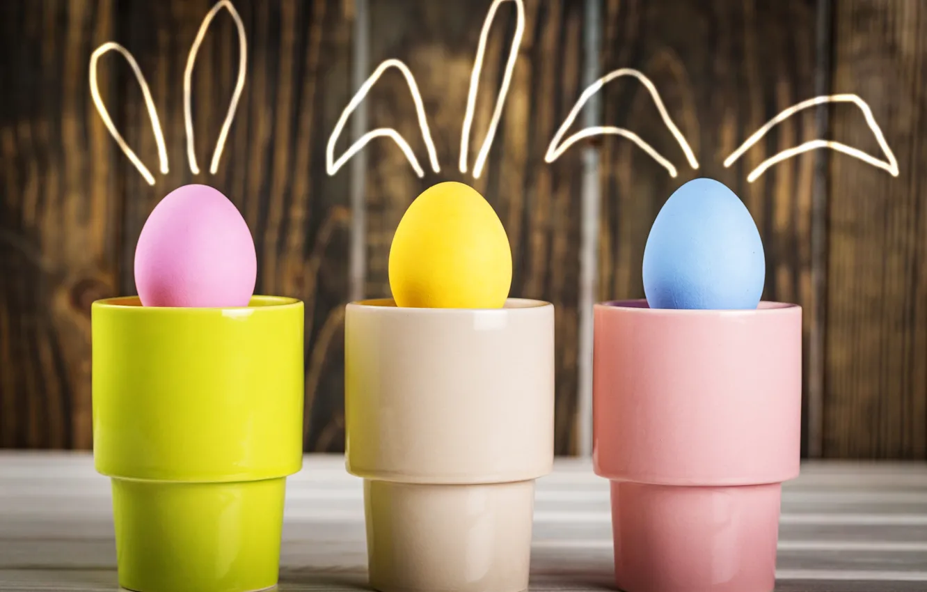 Photo wallpaper eggs, spring, Easter, glasses, easter