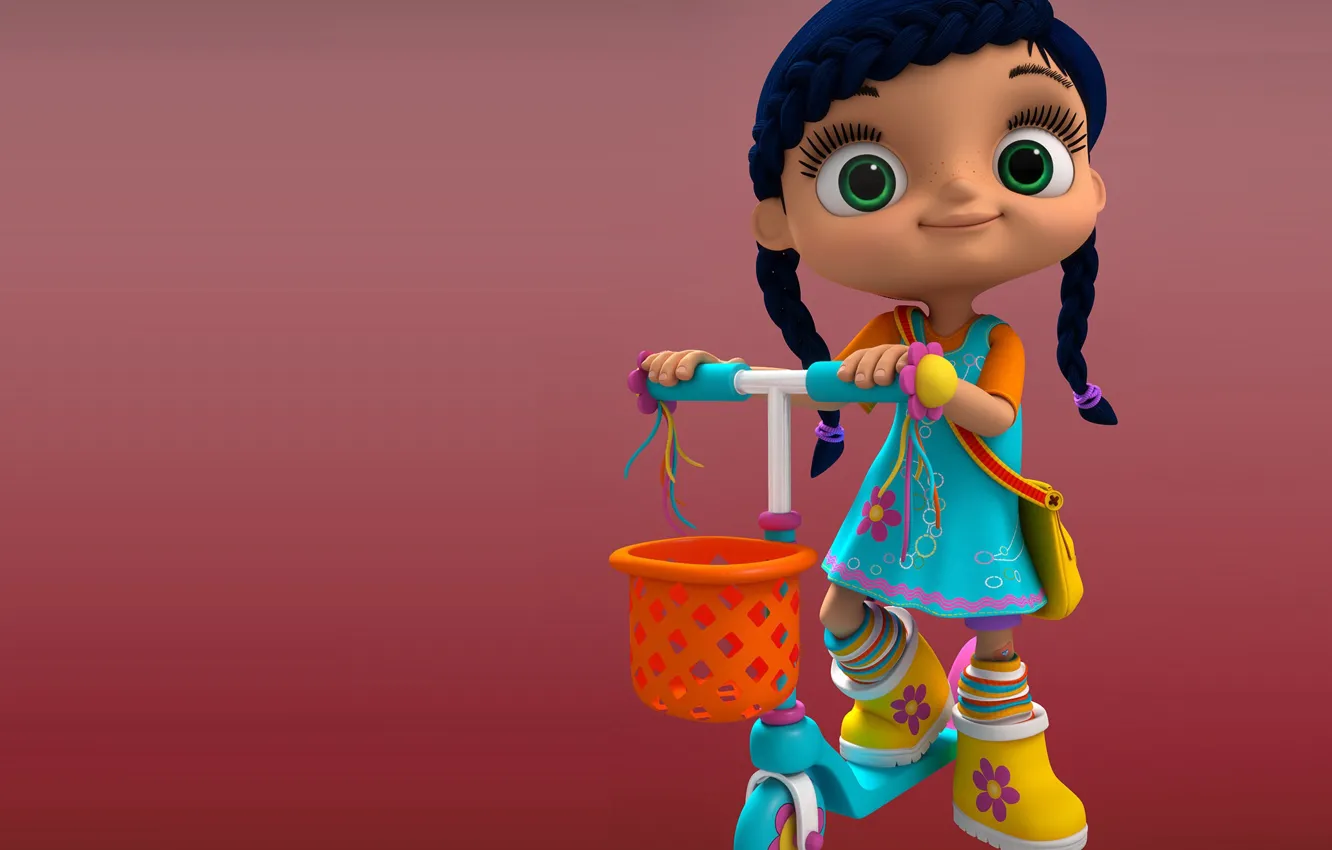 Photo wallpaper art, girl, children's, scooter, Wissper, Francis-Xavier Martins