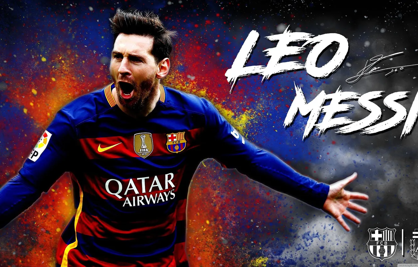 Photo wallpaper FC Barcelona, Leo Messi, the flea