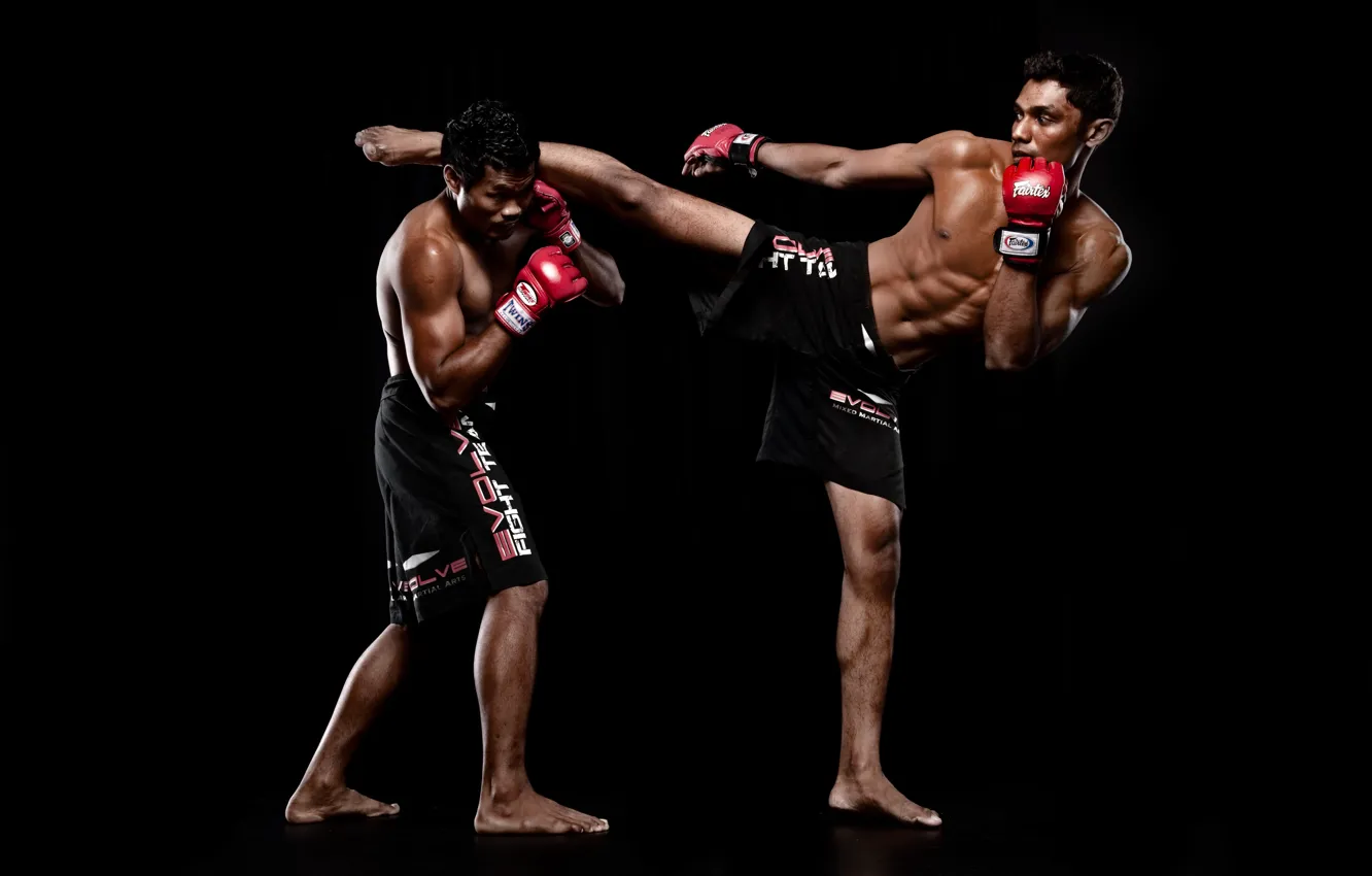 Photo wallpaper fighter, black background, stand, mma, mixed martial arts, Fighters