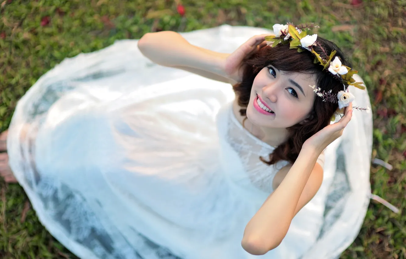 Photo wallpaper girl, smile, mood