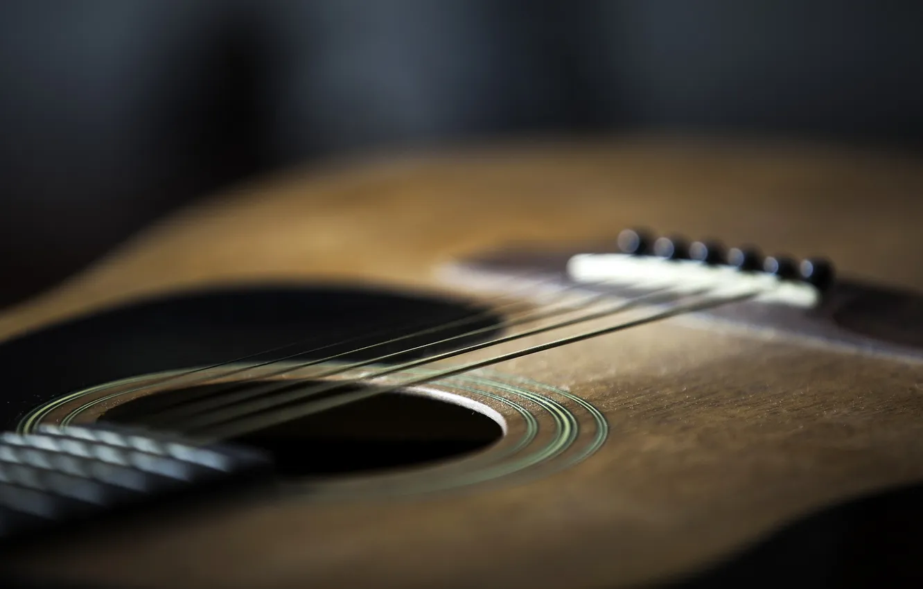 Photo wallpaper macro, background, guitar
