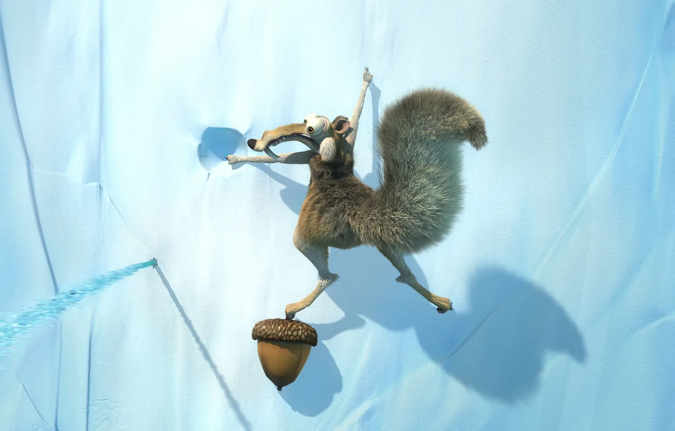Photo wallpaper Rock, Ice, Ice Age, Fangs, Protein, Ice Age, Acorn, Tail
