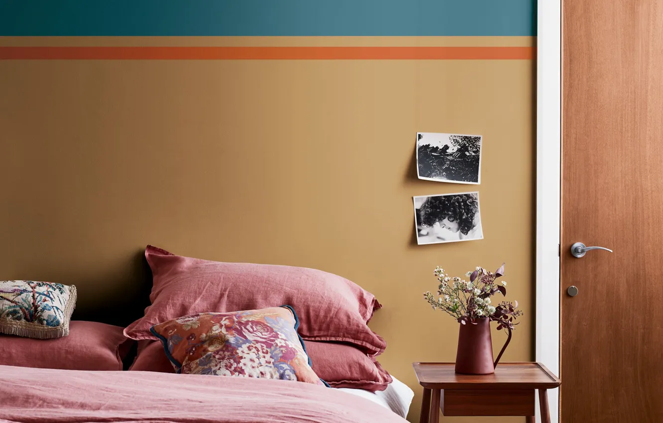 Photo wallpaper flowers, design, style, interior, The pictures, bedroom, colors, The combination of colors