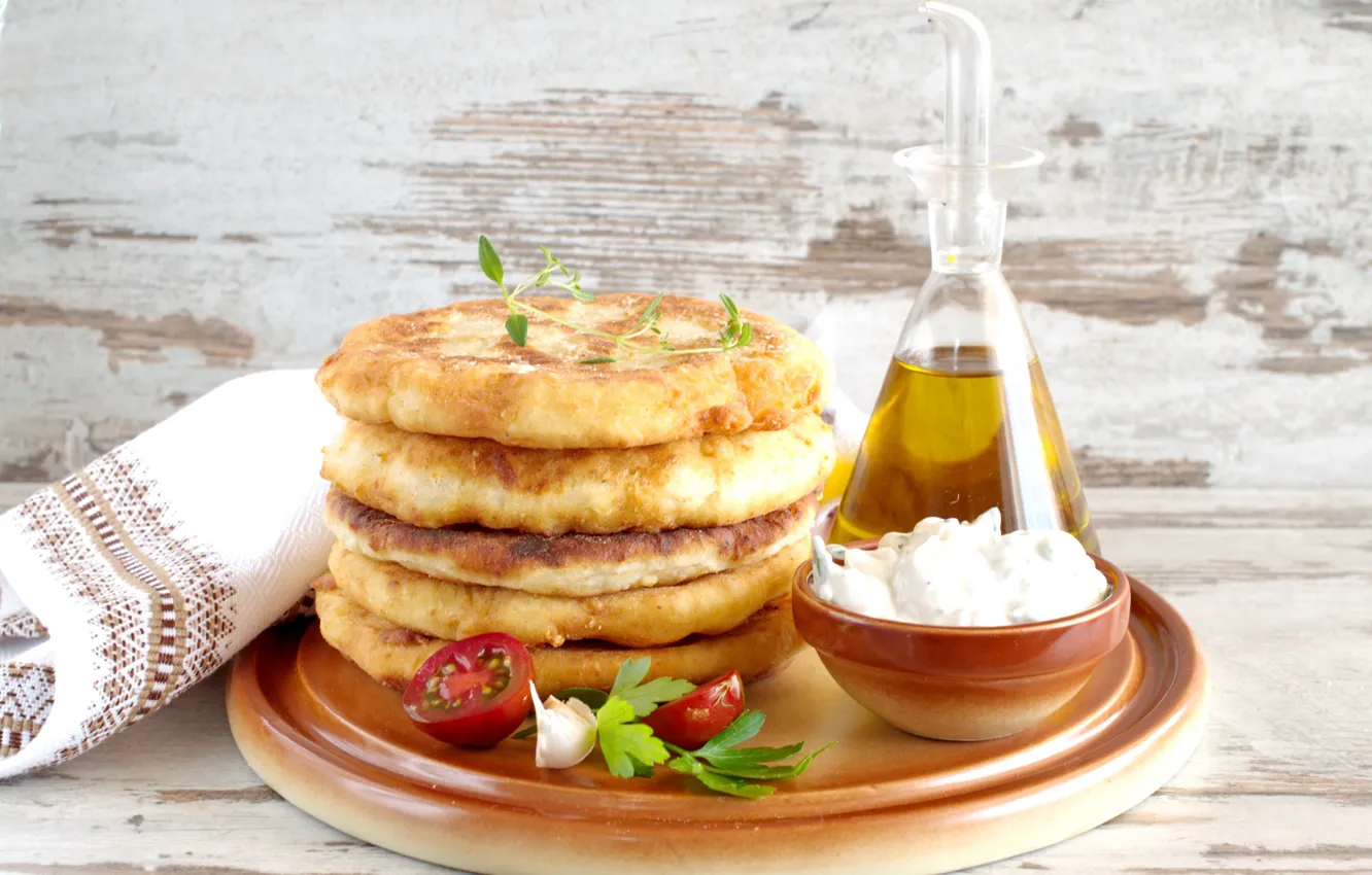 Photo wallpaper cheese, olive oil, pellet
