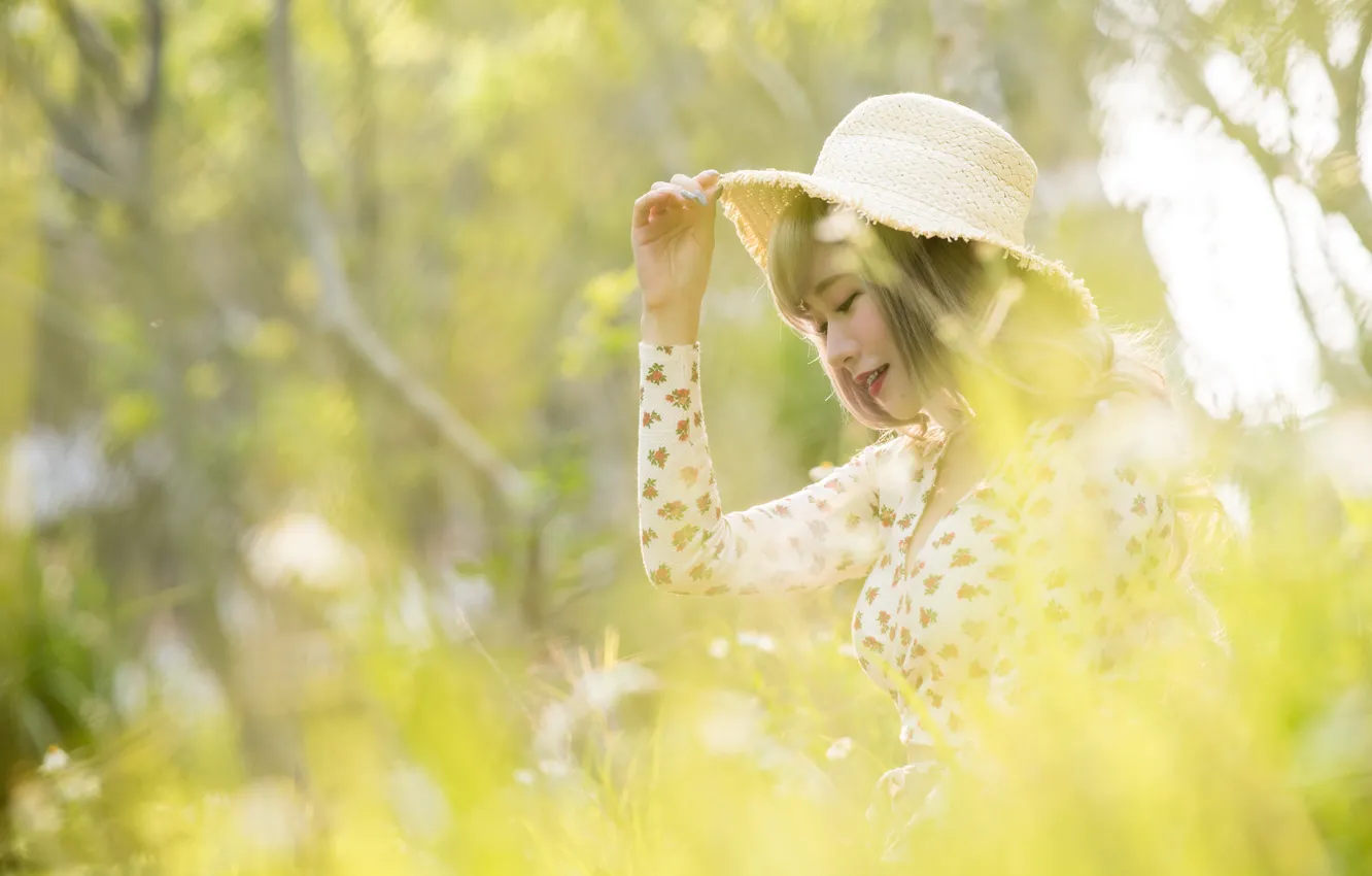 Photo wallpaper girl, nature, spring