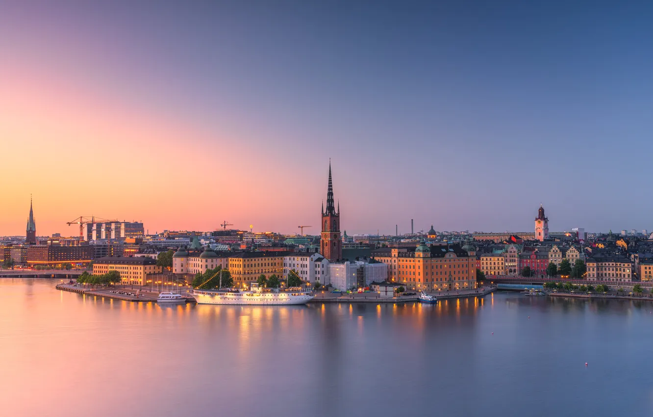 Photo wallpaper building, panorama, Stockholm, Sweden