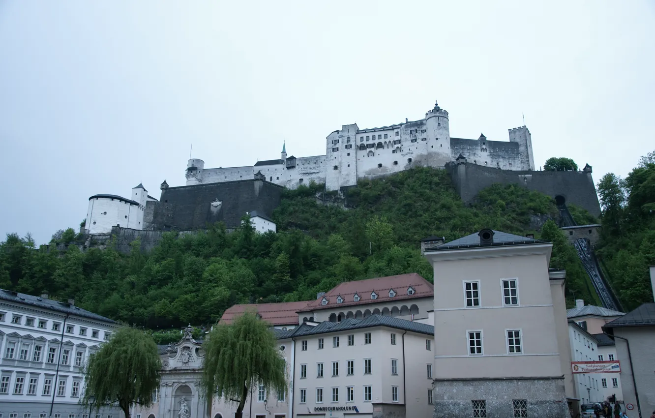 Photo wallpaper castle, building, home, Austria, castle, Austria, Salzburg, Salzburg