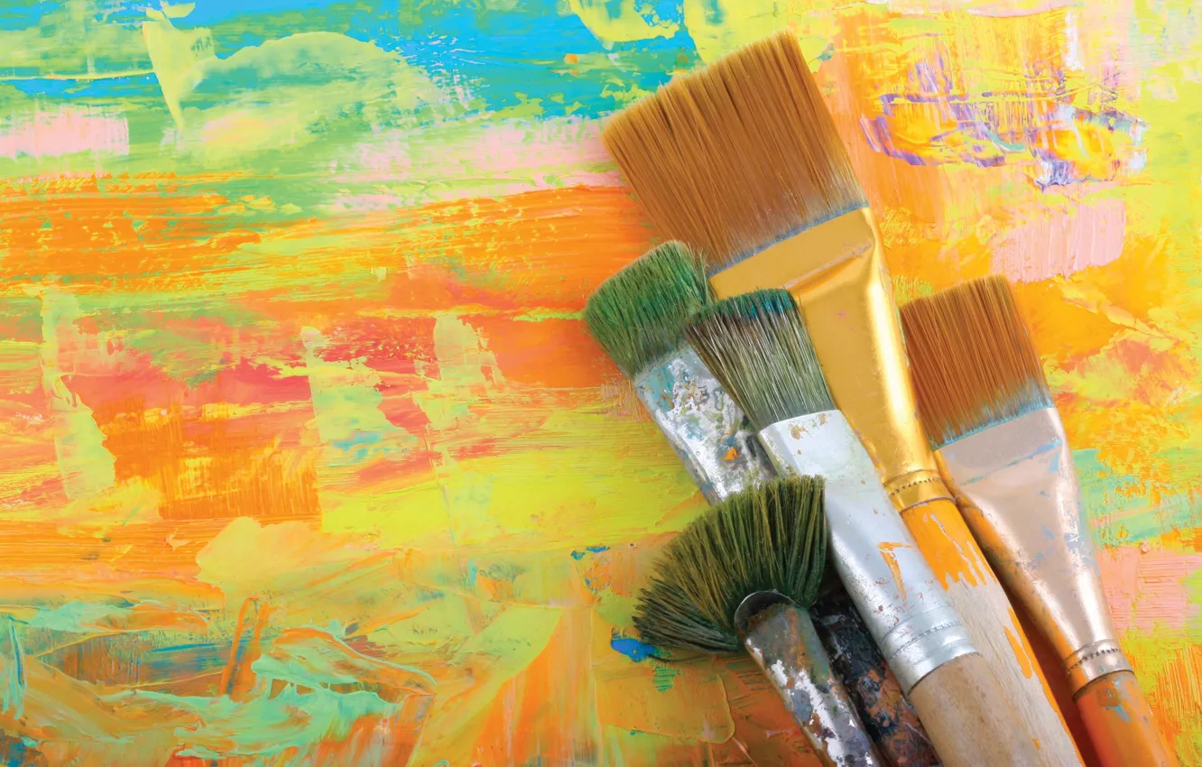 Photo wallpaper color, paint, brush
