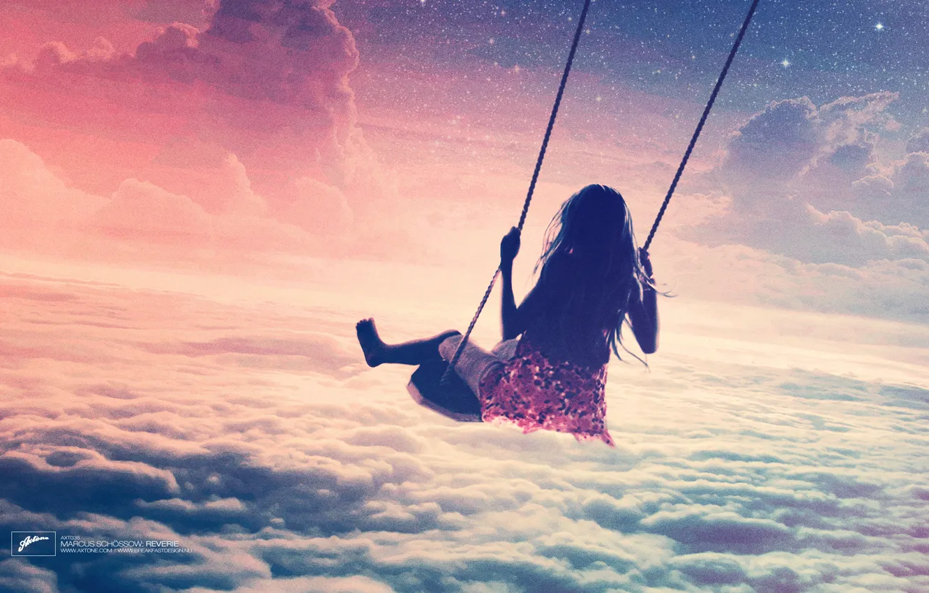 Photo wallpaper the sky, girl, swing, track, axtone, Marcus Schossow, Reverie