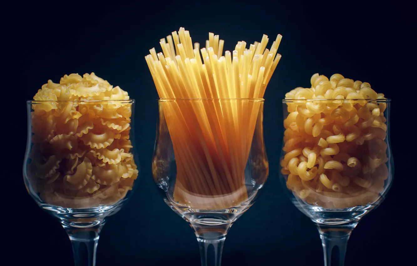 Photo wallpaper glasses, shapes, noodles