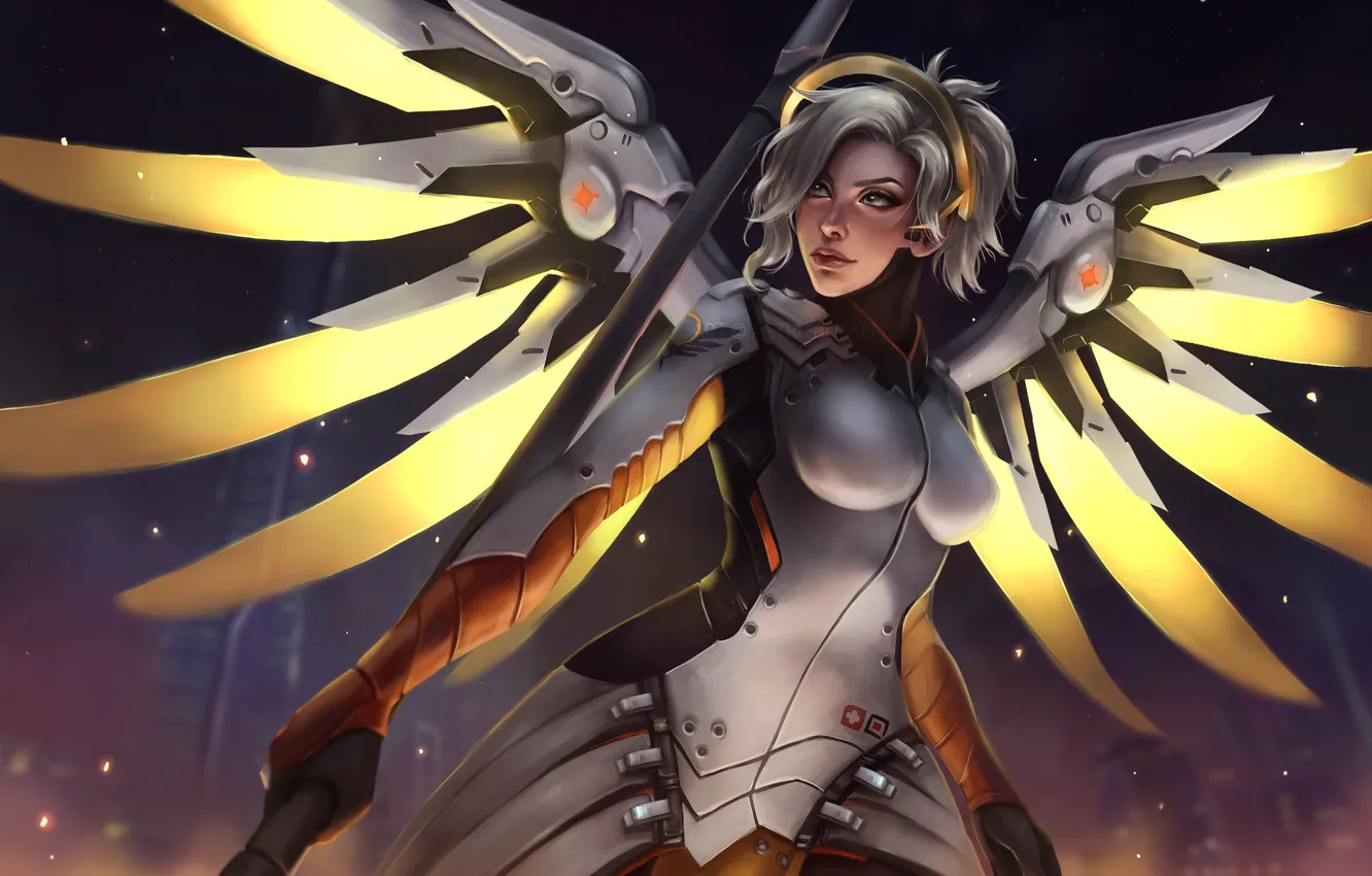 Photo wallpaper Game, Blizzard Entertainment, Overwatch, Mercy