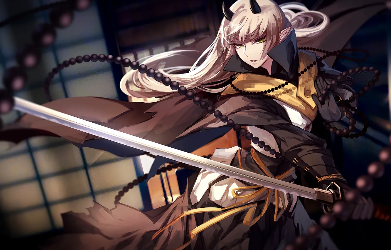 Photo wallpaper girl, sword, art, pixiv fantasia