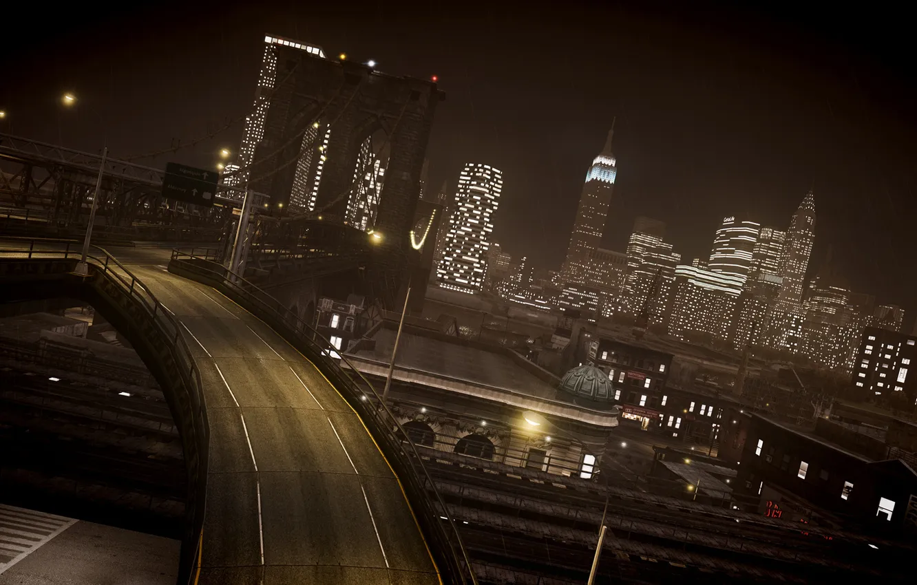 Photo wallpaper road, bridge, the city, new York, Grand Theft Auto IV