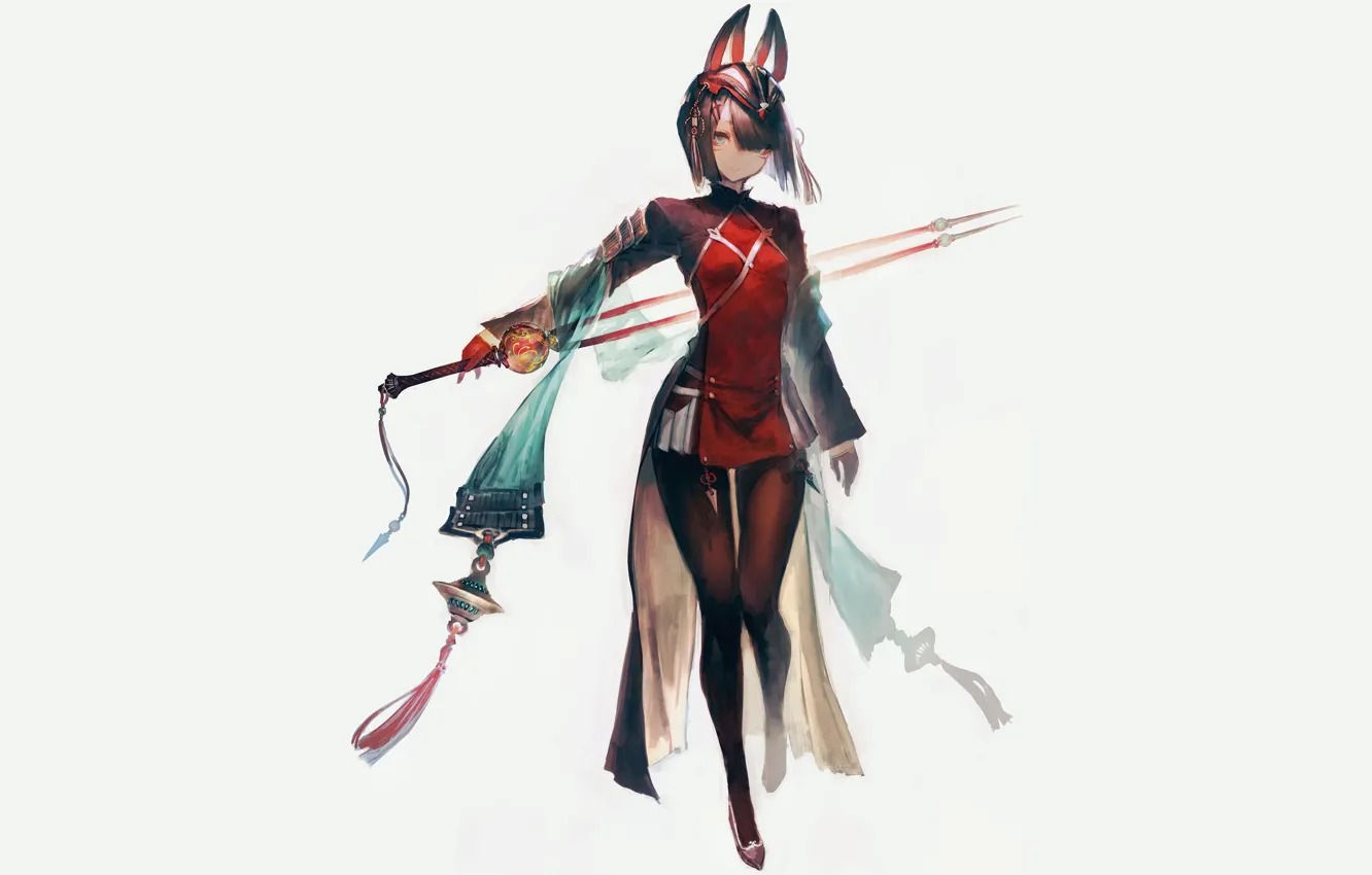 Photo wallpaper look, girl, weapons