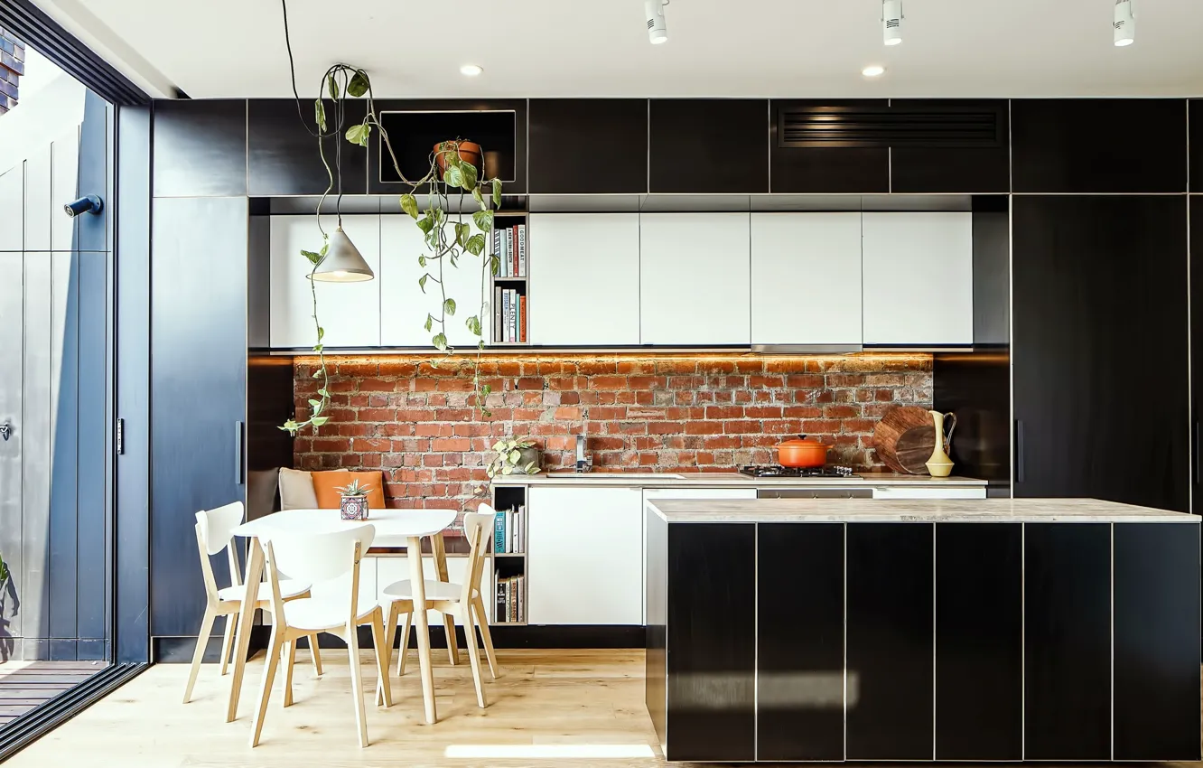 Photo wallpaper design, style, interior, Australia, kitchen, Melbourne, Australia, dining room