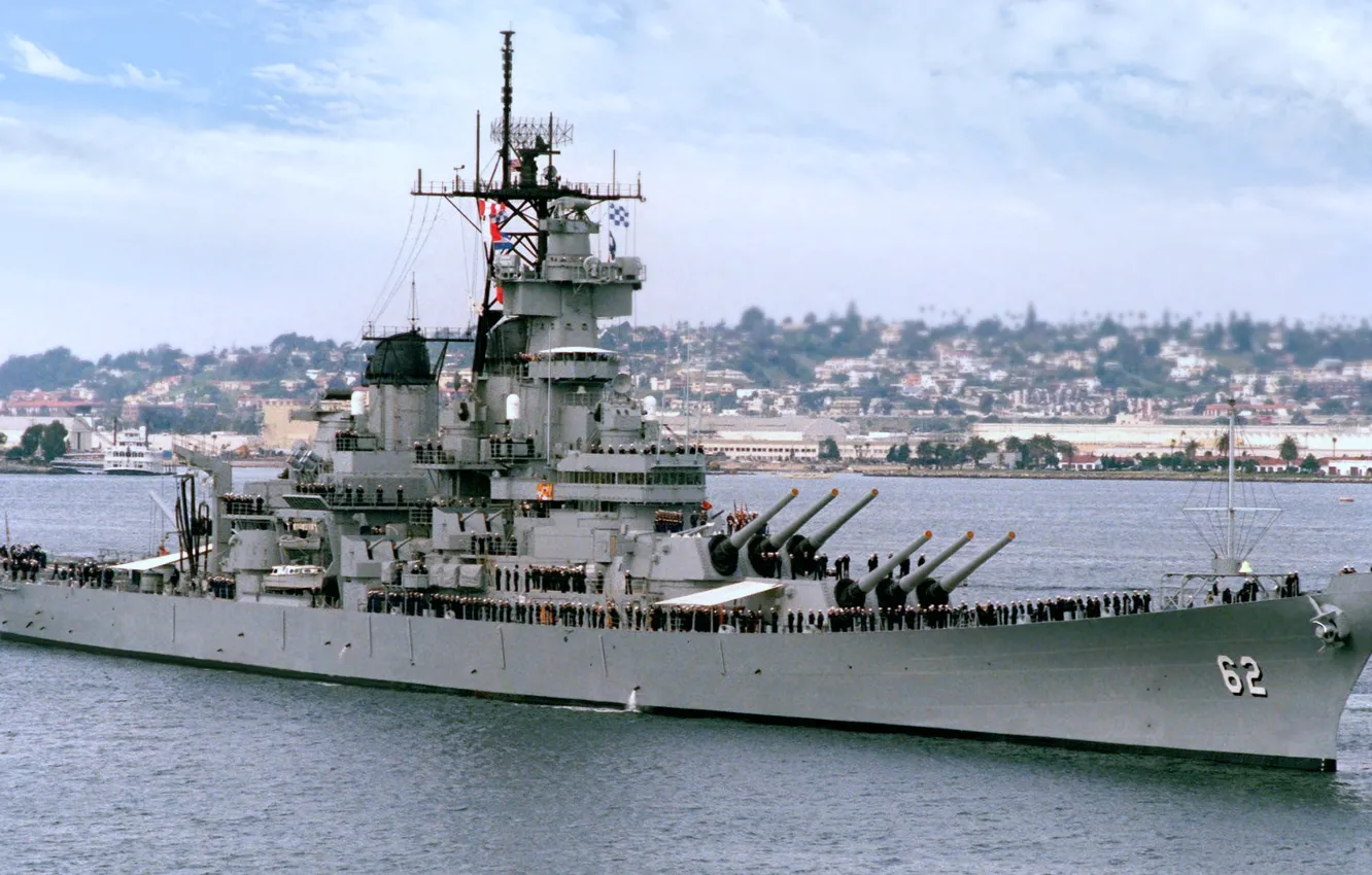 Photo wallpaper battleship, US NAVY, BB-62, USS New Jersey