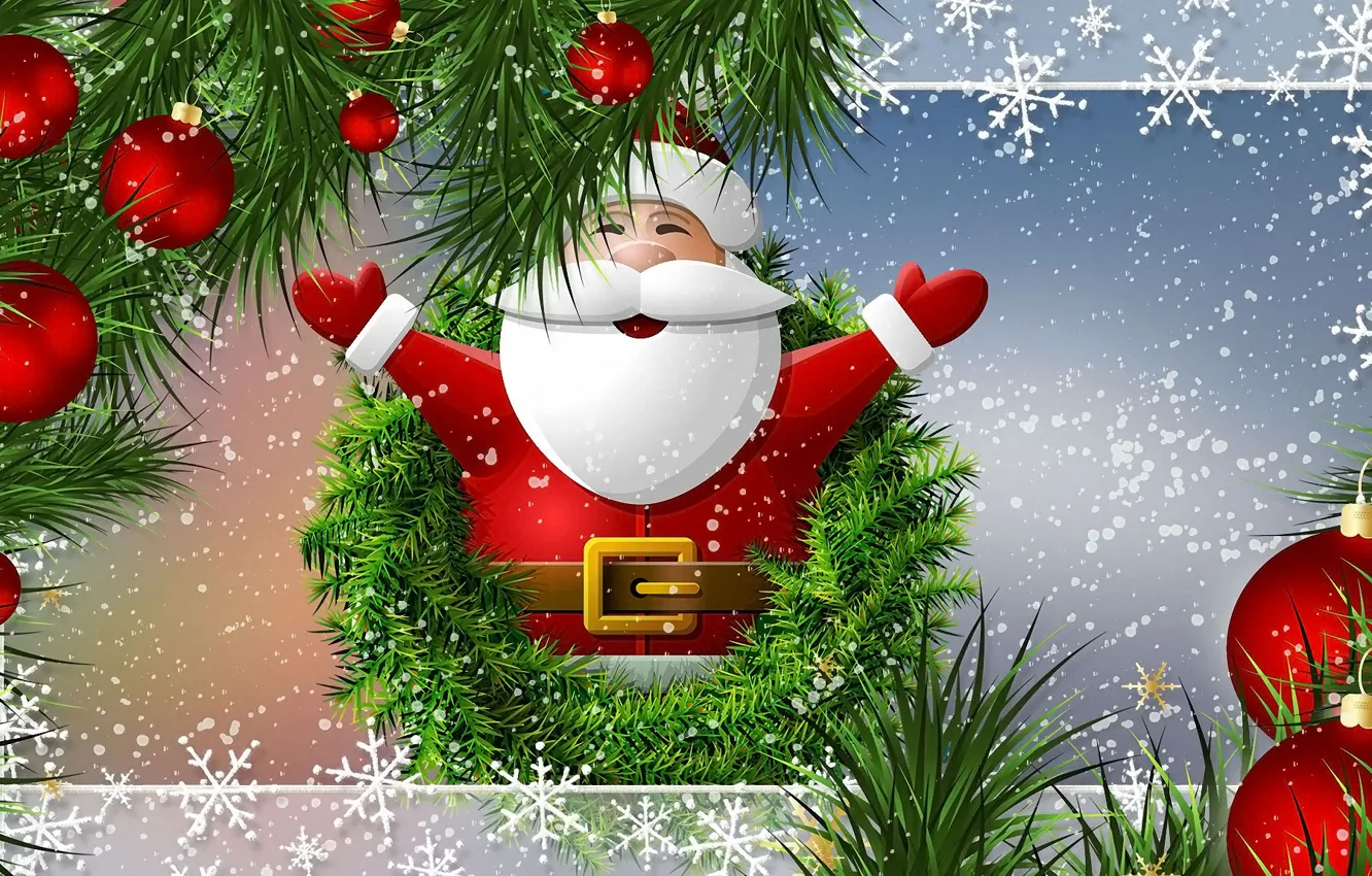 Photo wallpaper Graphics, Nicholas, Bombki, Twigs