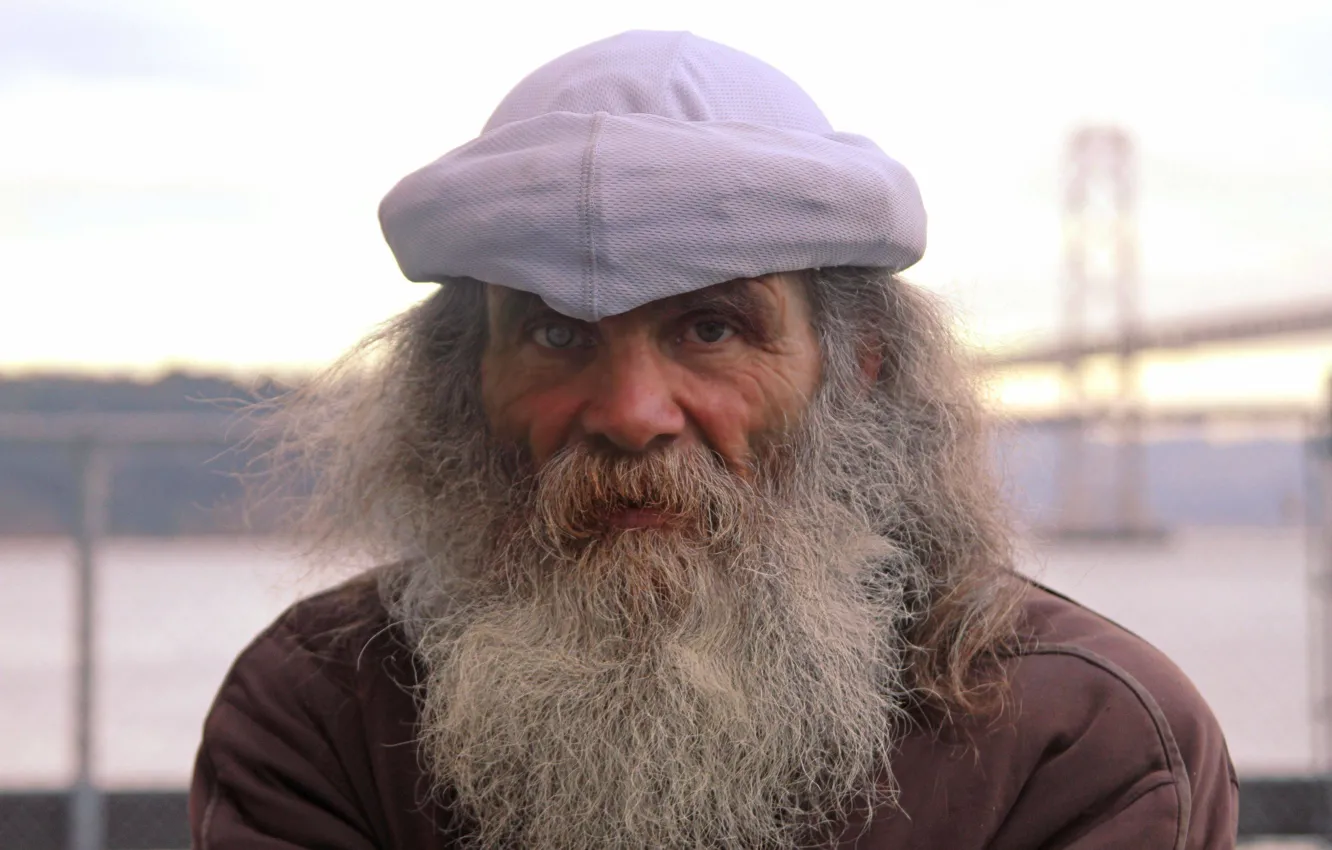 Photo wallpaper grandfather, male, gray, bearded