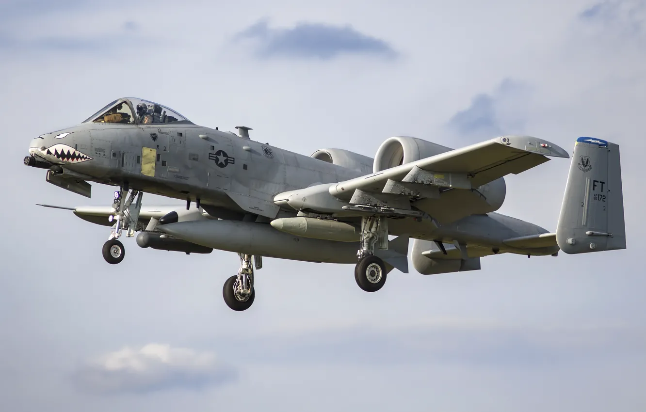 Photo wallpaper cabin, pilot, attack, A-10, Thunderbolt II