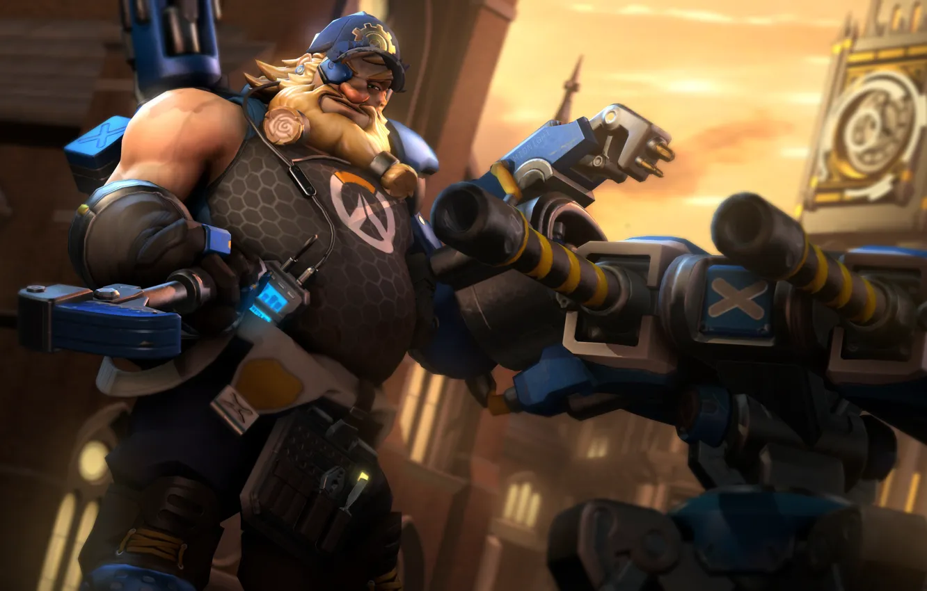 Photo wallpaper grandfather, beard, turret, Engineer, Overwatch, Torbjörn, Torbjörn Lindholm