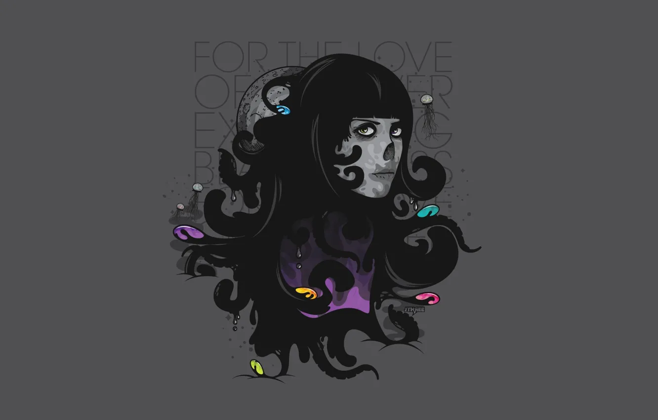 Photo wallpaper face, grey, vector