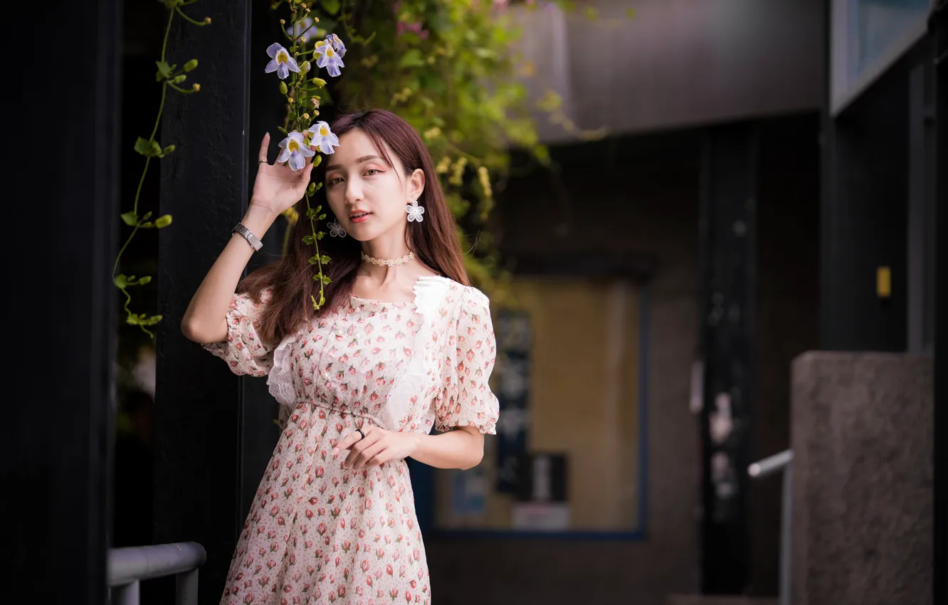 Photo wallpaper look, dress, Asian