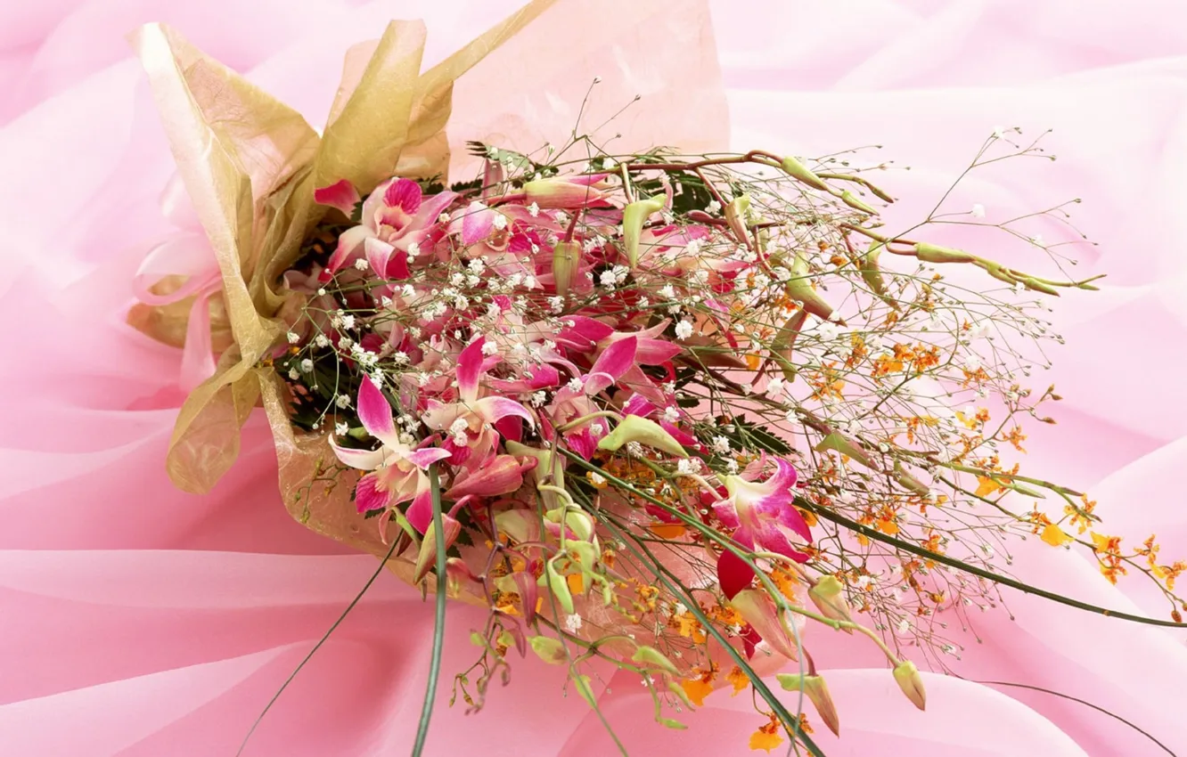 Photo wallpaper flowers, sprig, bouquet