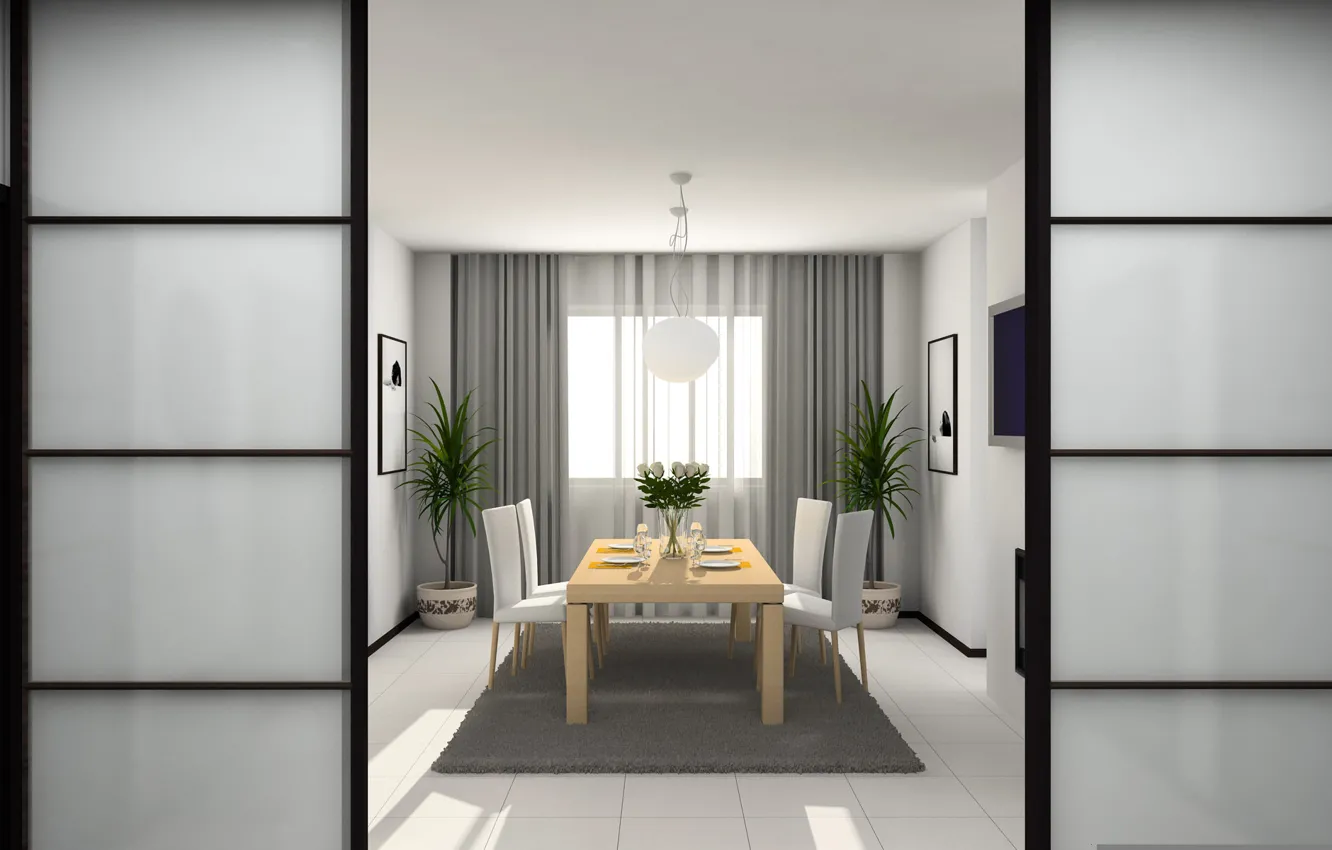 Photo wallpaper design, style, room, carpet, furniture, interior, TV, plate