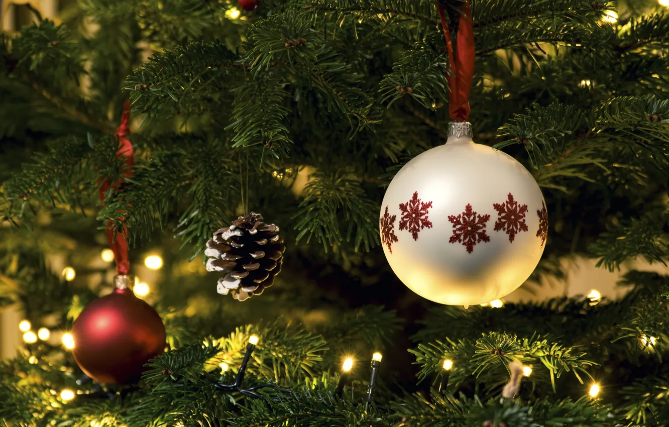 Photo wallpaper decoration, toy, tree, new year, Christmas