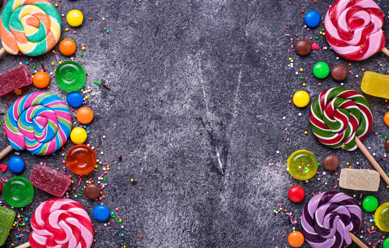 Photo wallpaper candy, sweets, lollipops, caramel