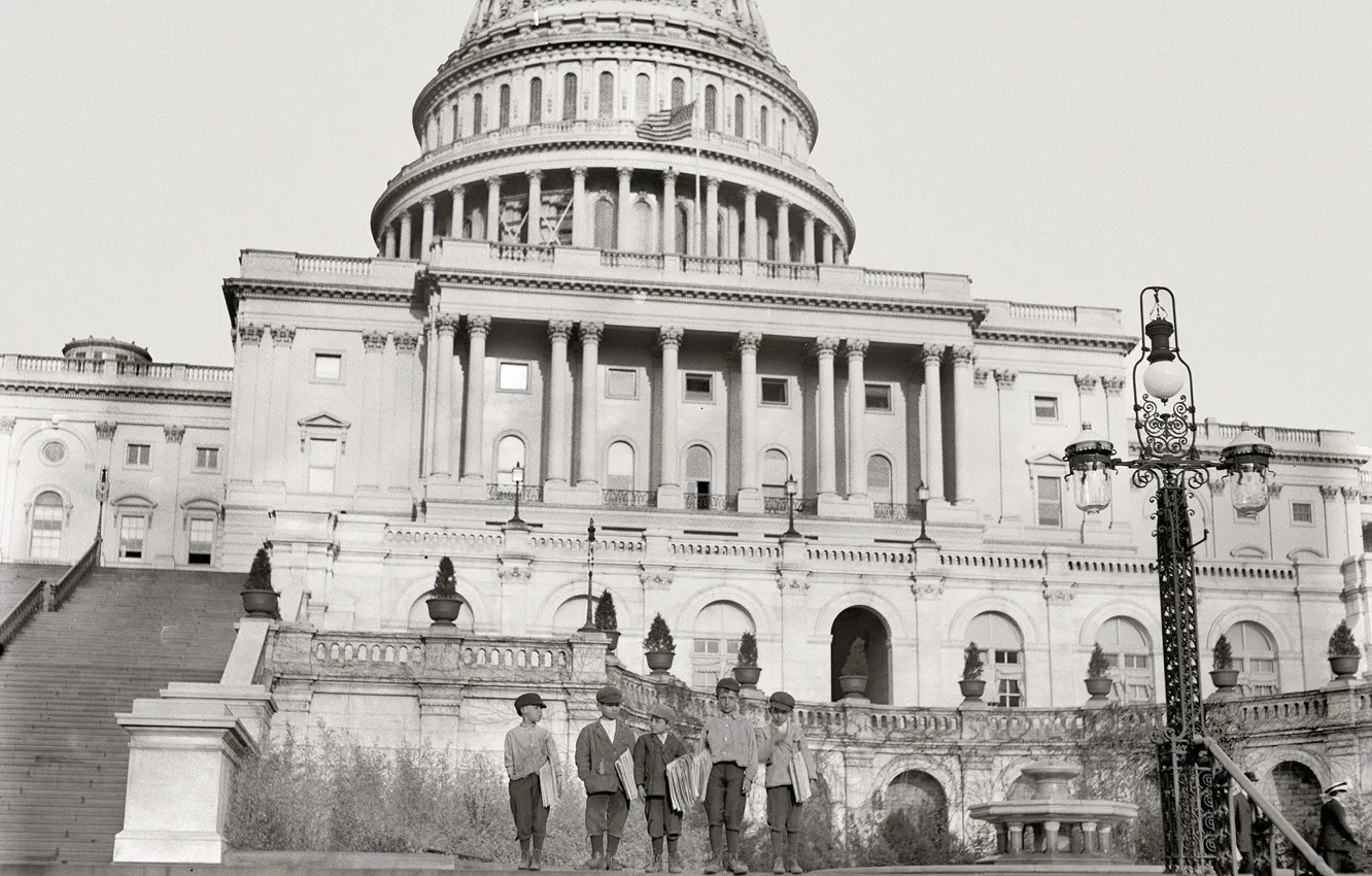Photo wallpaper retro, Washington, USA, Capitol, Congress, 1912-the year