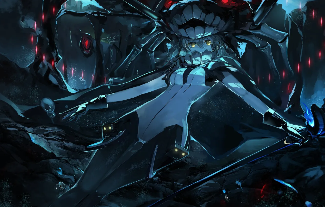 Photo wallpaper look, girl, weapons, costume, art, kantai collection, wo-class, Saberiii