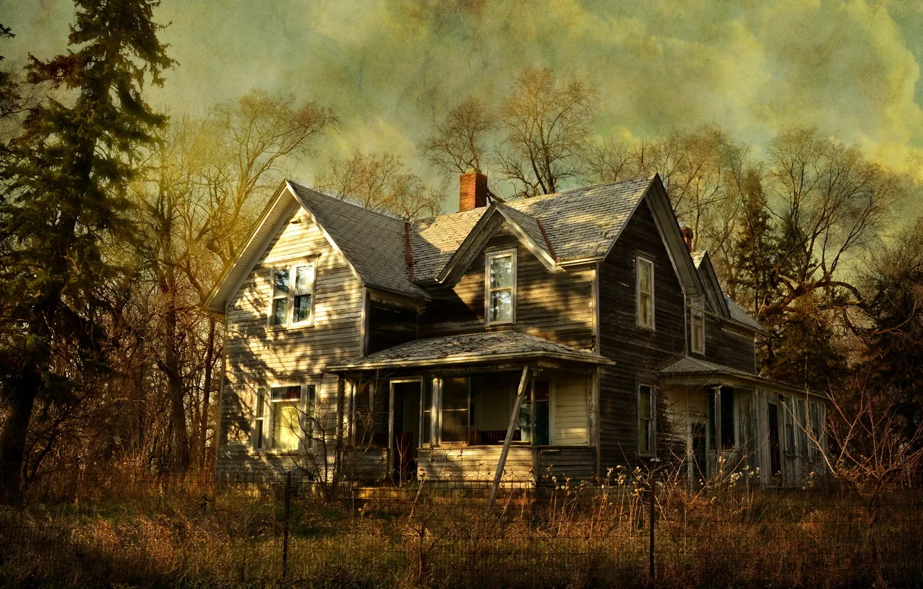 Photo wallpaper style, the fence, home