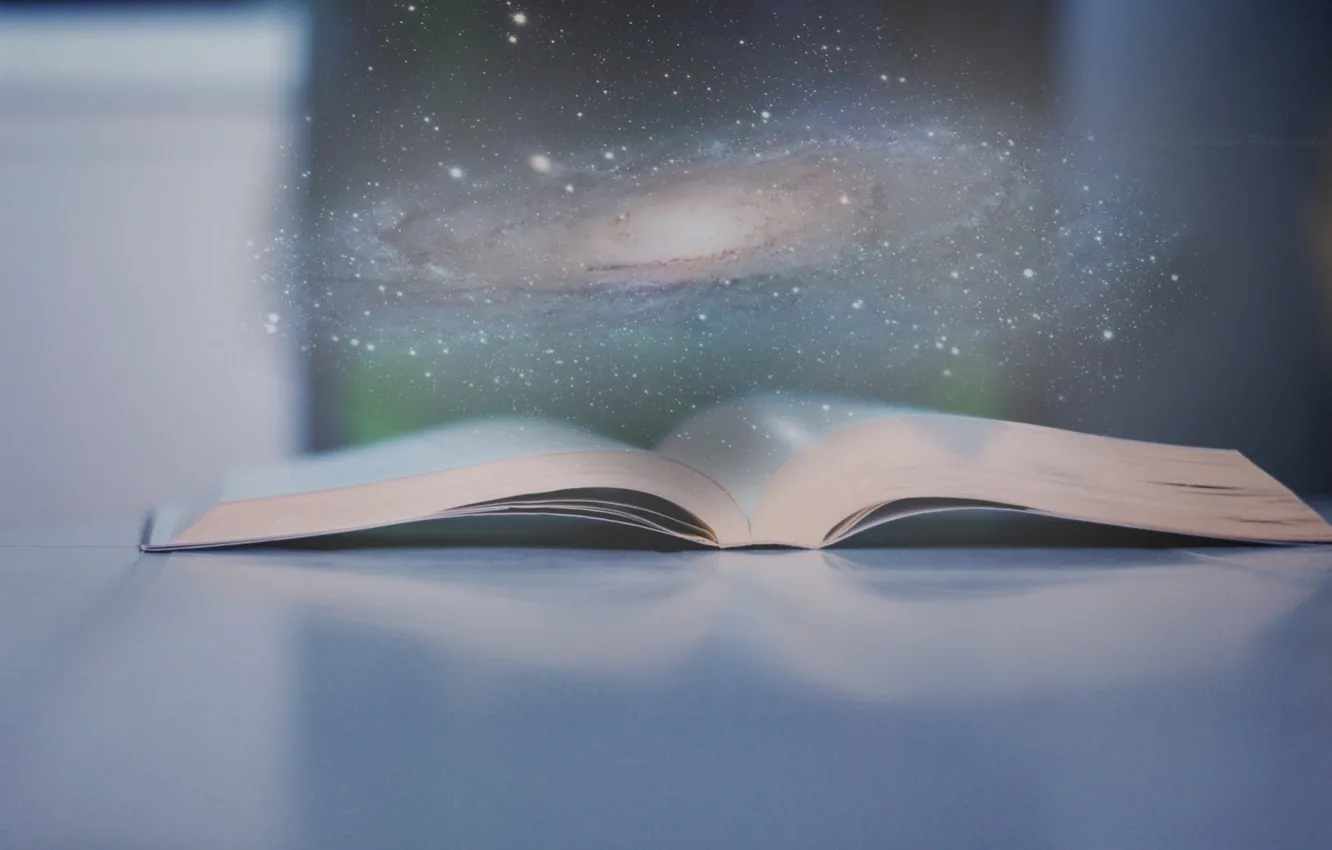 Photo wallpaper space, universe, fantasy, Galaxy, book, nice