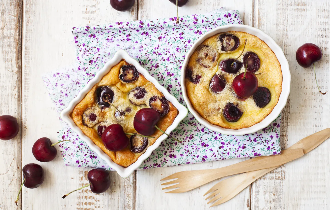 Photo wallpaper cherry, dessert, casserole