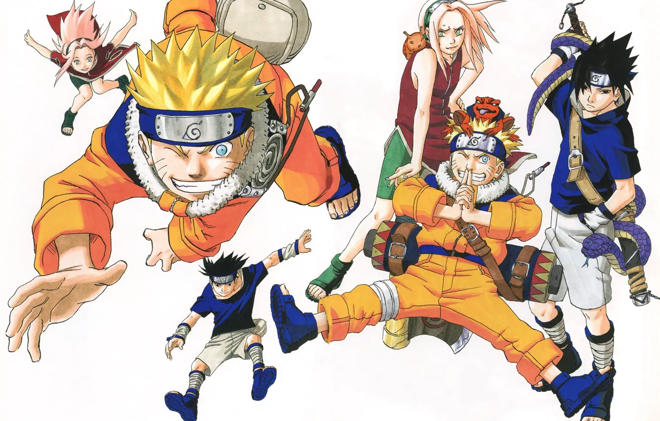 Photo wallpaper collage, Naruto, Naruto, Sasuke Uchiha, Sakura Haruno, Uzumaki Naruto