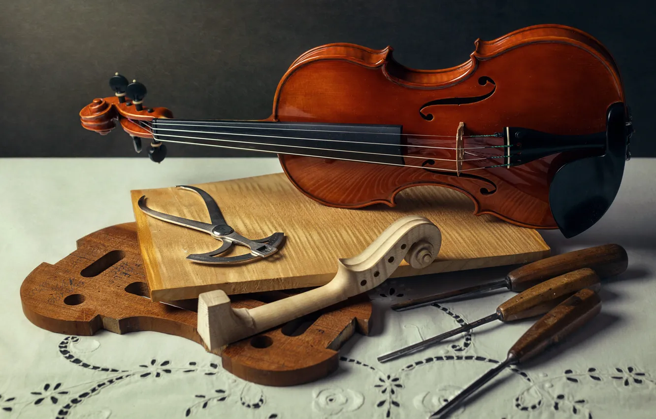 Photo wallpaper music, violin, instrumento