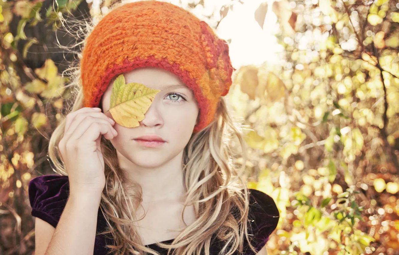 Photo wallpaper autumn, mood, girl