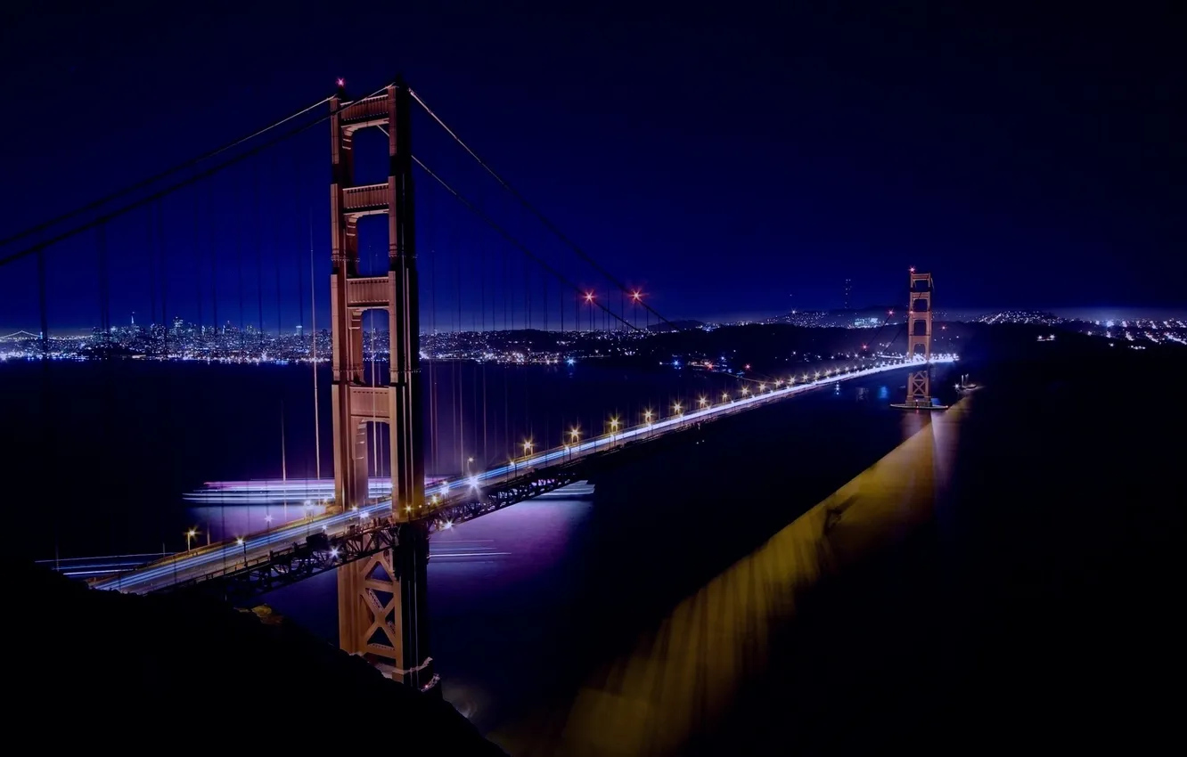 Photo wallpaper bridge, the city, the evening, San Francisco, Golden Gate Bridge, California, San Francisco, the Golden …