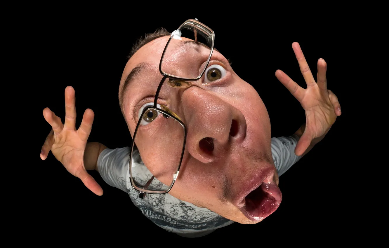 Photo wallpaper look, humor, mug