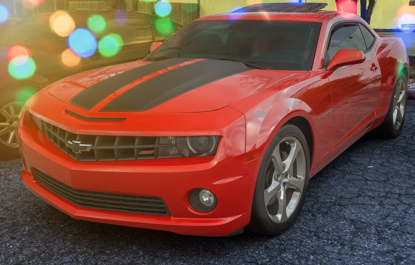 Photo wallpaper design, the front, Chevy Camaro SS