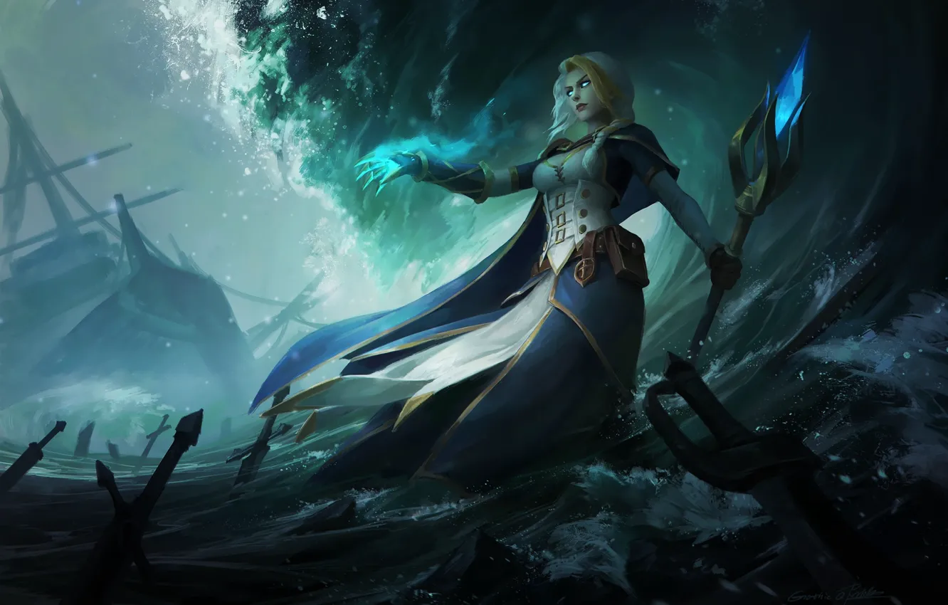 Photo wallpaper Blizzard, warcraft, wow, fan art, Illustration, Jaina Proudmoore, Characters, Jaina