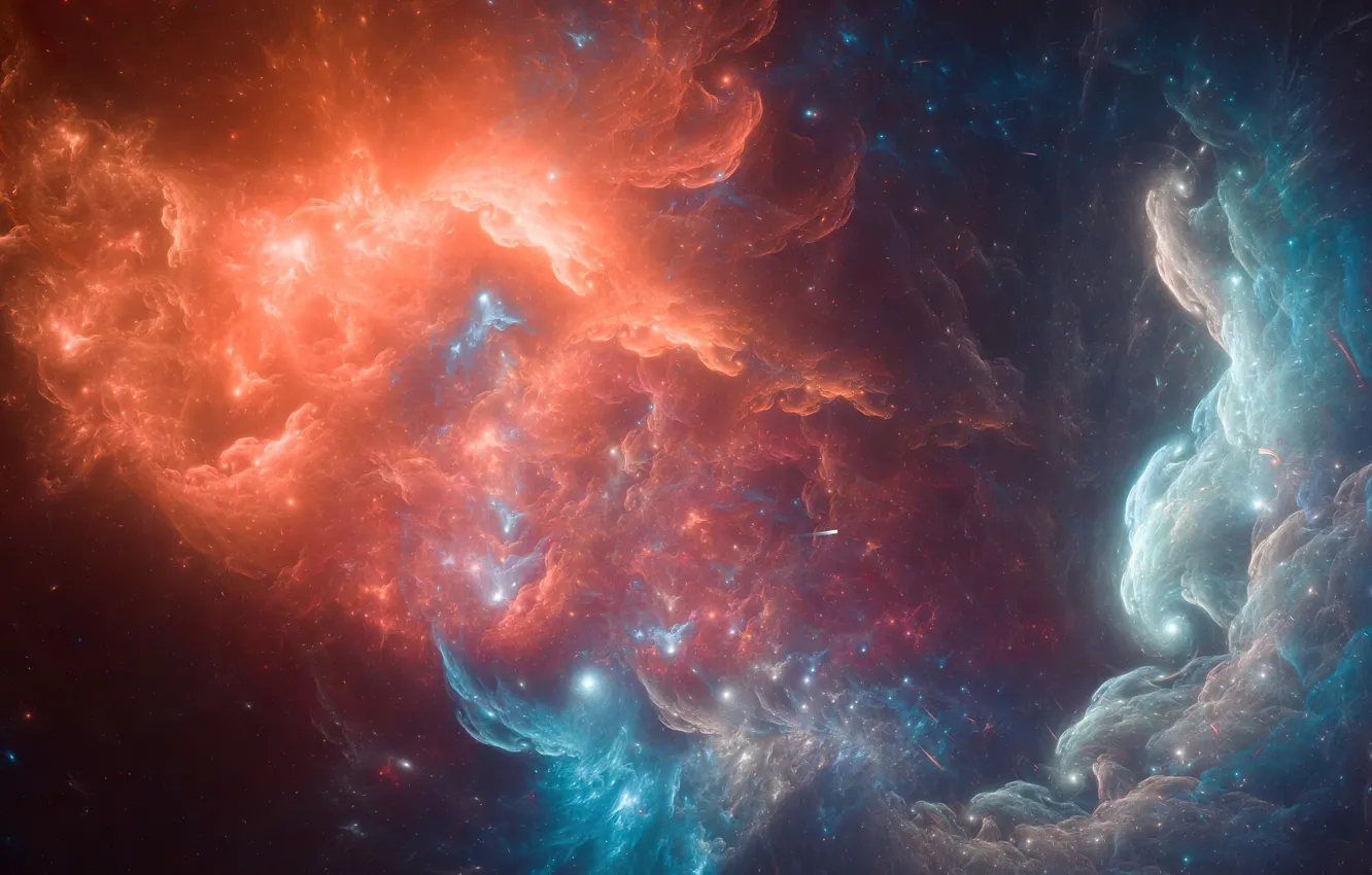 Photo wallpaper space, nebula, stars