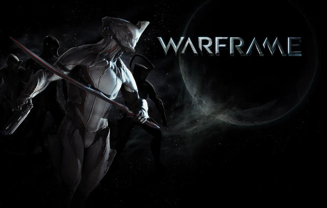 Photo wallpaper planet, sword, costume, Warframe, beta-test
