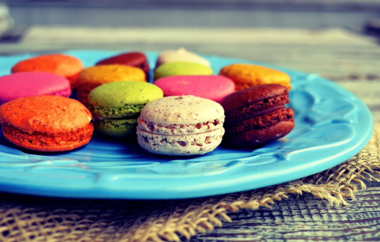 Photo wallpaper colorful, dessert, sweet, sweet, dessert, cookies, macaron, almond
